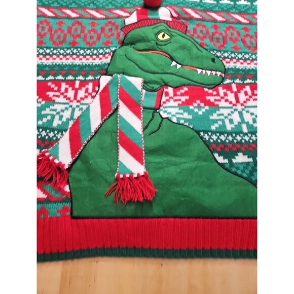 Dinosaur T-Rex Ugly Christmas Sweater 33 Degrees Men's Size XXL - Picture 4 of 16